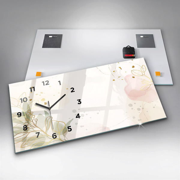 Horloge murale horizontale Abstraction pastel