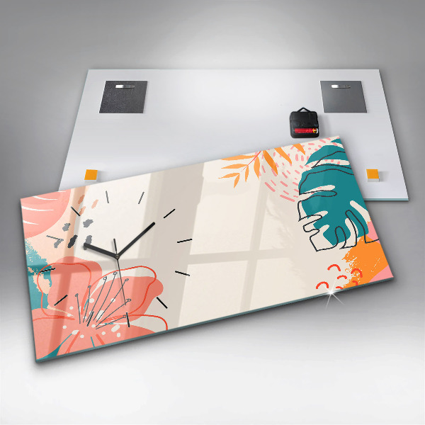 Horloge murale horizontale plantes hawaïennes