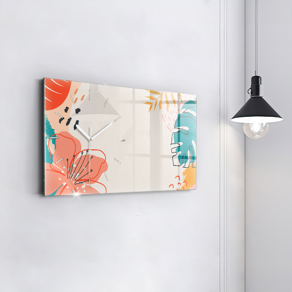 Horloge murale horizontale plantes hawaïennes