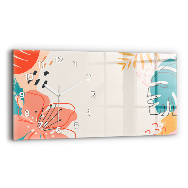 Horloge murale horizontale plantes hawaïennes