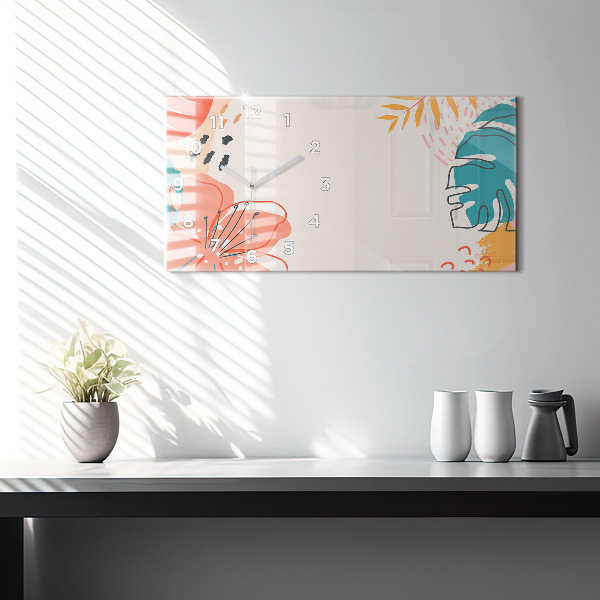 Horloge murale horizontale plantes hawaïennes