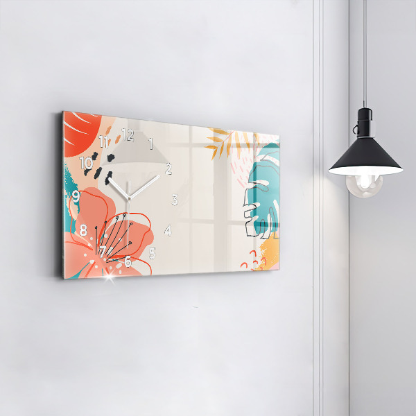 Horloge murale horizontale plantes hawaïennes