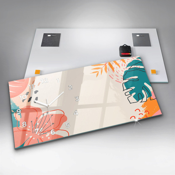 Horloge murale horizontale plantes hawaïennes