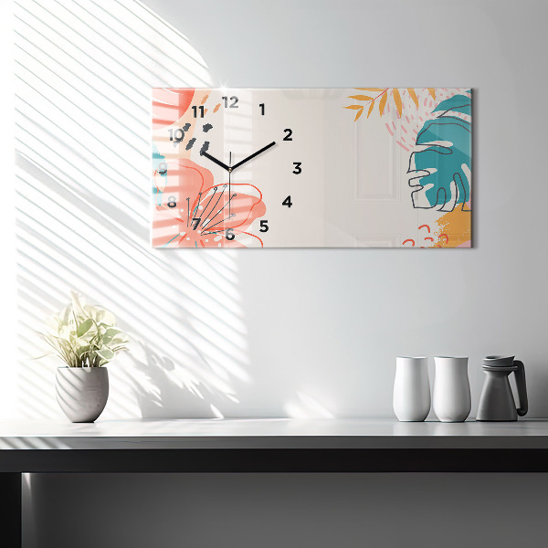 Horloge murale horizontale plantes hawaïennes