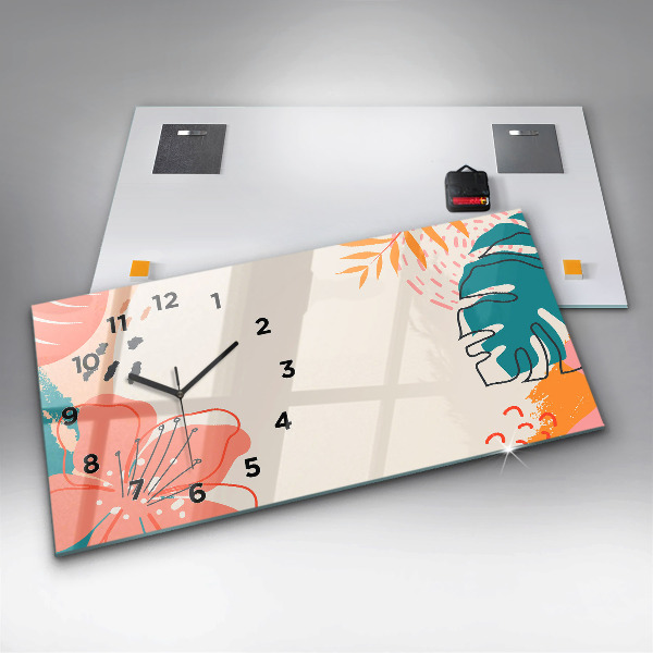 Horloge murale horizontale plantes hawaïennes