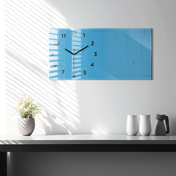Horloge murale horizontale Couleur bleu