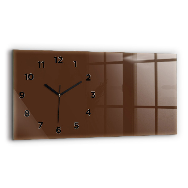 Horloge murale horizontale Couleur marron
