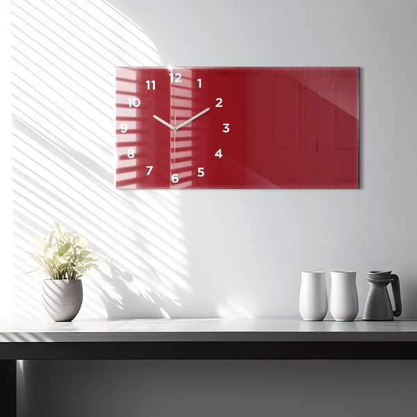Horloge murale horizontale Couleur rouge