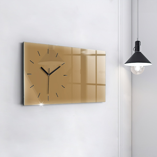 Horloge murale horizontale Couleur beige foncé