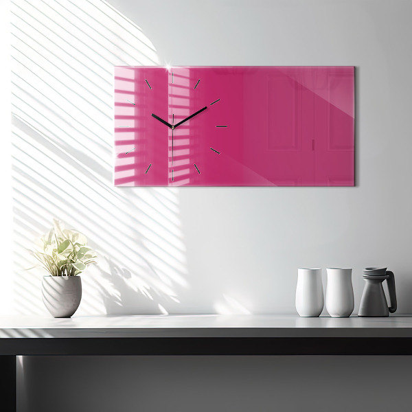 Horloge murale horizontale Couleur rose vif