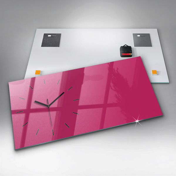 Horloge murale horizontale Couleur rose vif
