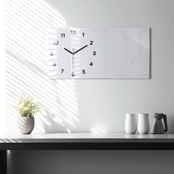 Horloge murale horizontale Couleur blanc foncé
