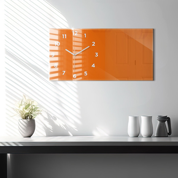 Horloge murale horizontale Couleur orange