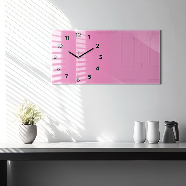 Horloge murale horizontale Couleur rose