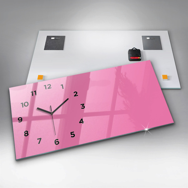 Horloge murale horizontale Couleur rose