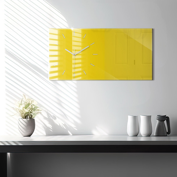 Horloge murale horizontale Couleur jaune clair