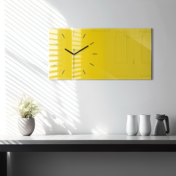 Horloge murale horizontale Couleur jaune clair