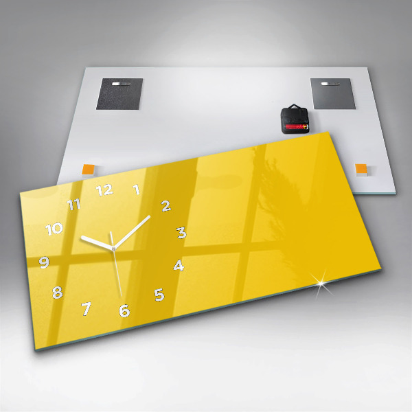 Horloge murale horizontale Couleur jaune clair