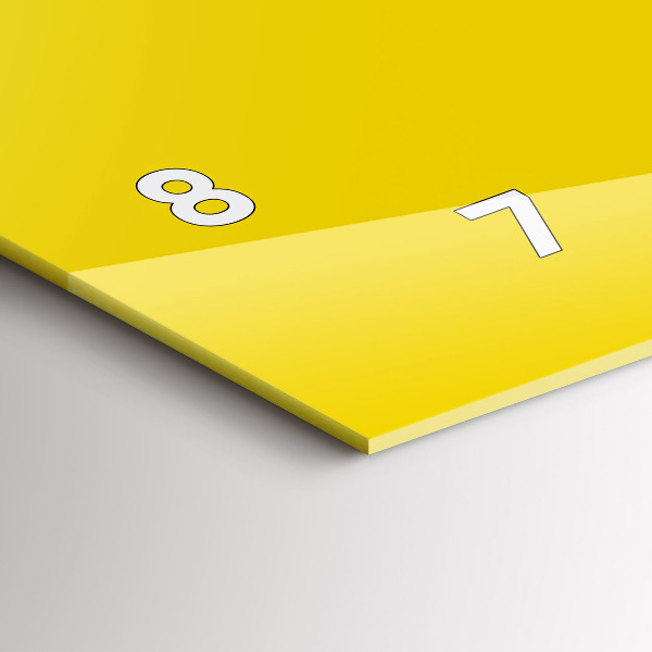 Horloge murale horizontale Couleur jaune clair