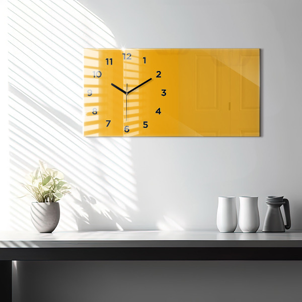 Horloge murale horizontale Couleur jaune doré