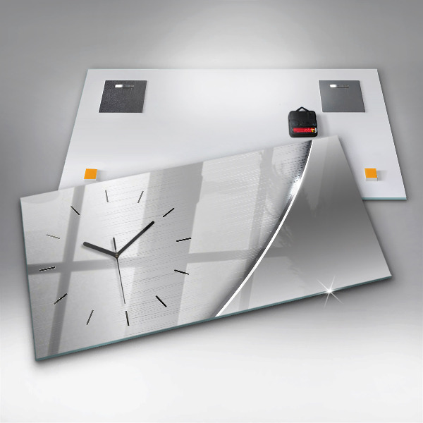 Horloge murale horizontale Motif argenté