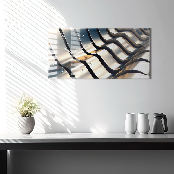 Horloge murale horizontale Motif argenté