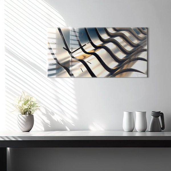 Horloge murale horizontale Motif argenté