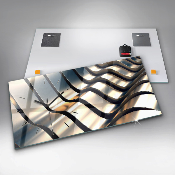 Horloge murale horizontale Motif argenté