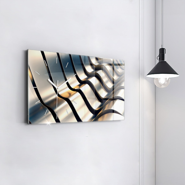 Horloge murale horizontale Motif argenté