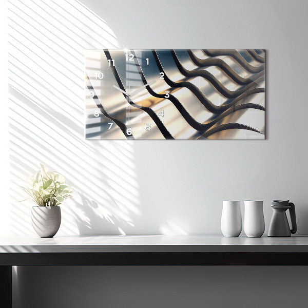 Horloge murale horizontale Motif argenté