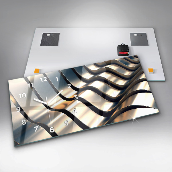 Horloge murale horizontale Motif argenté