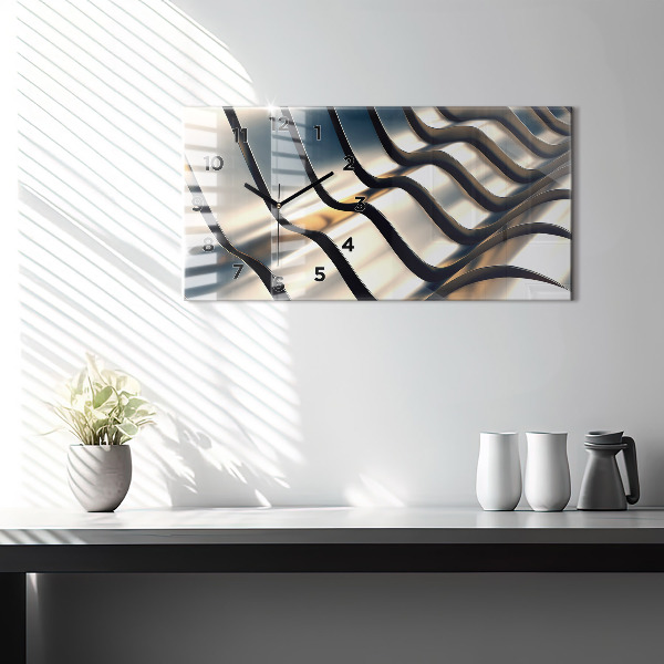 Horloge murale horizontale Motif argenté