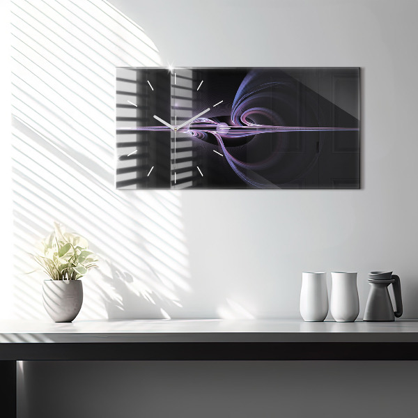 Horloge murale horizontale Abstraction violette