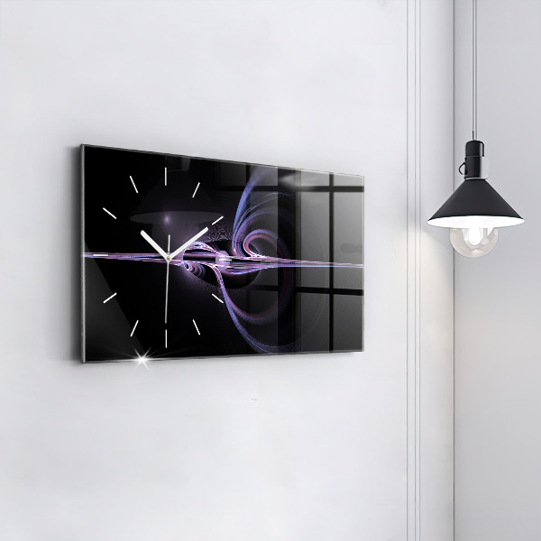 Horloge murale horizontale Abstraction violette