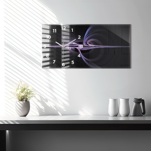 Horloge murale horizontale Abstraction violette