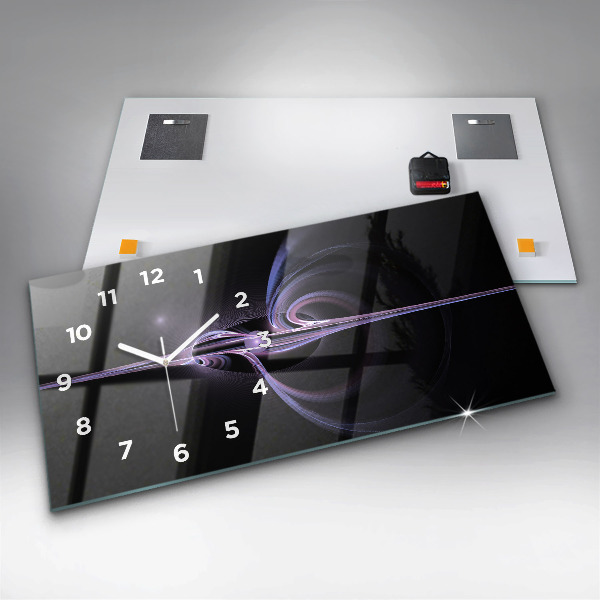 Horloge murale horizontale Abstraction violette