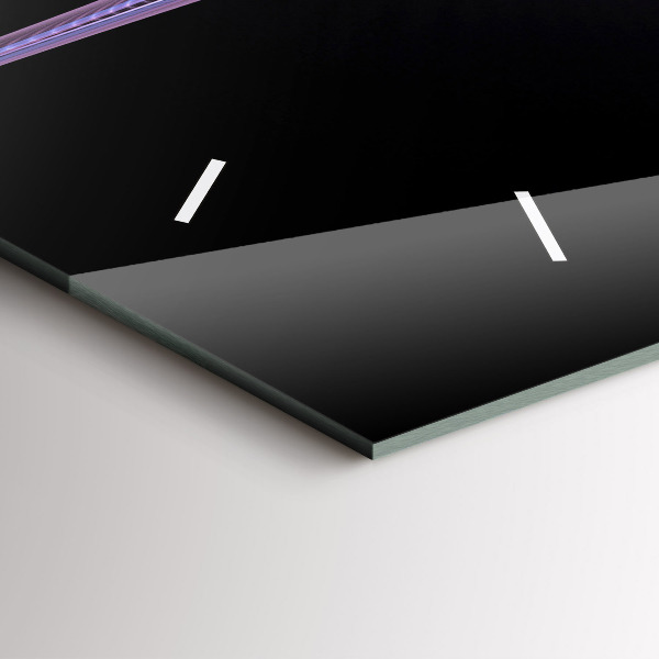 Horloge murale horizontale Abstraction violette