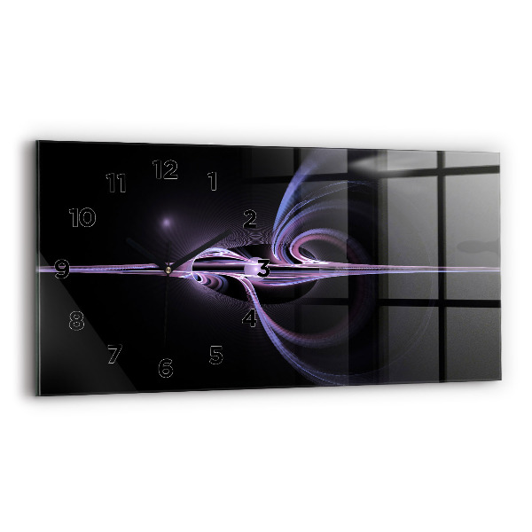 Horloge murale horizontale Abstraction violette