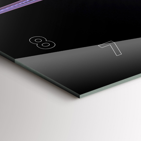 Horloge murale horizontale Abstraction violette