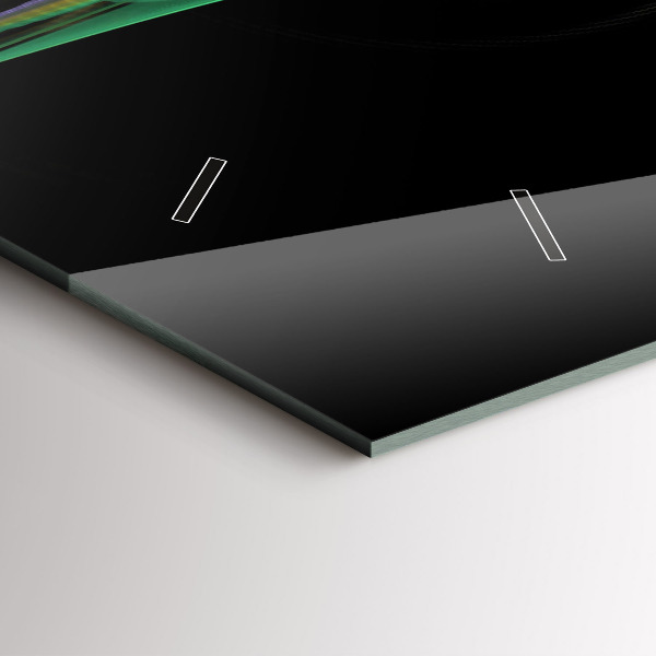 Horloge murale horizontale Abstraction verte