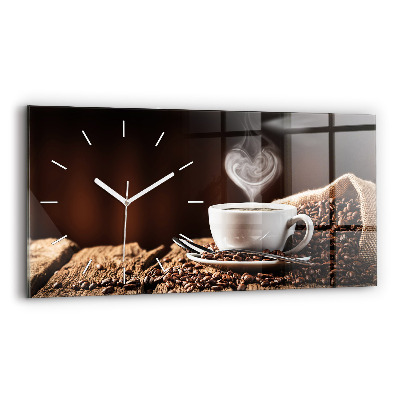 Horloge murale horizontale Une tasse de café