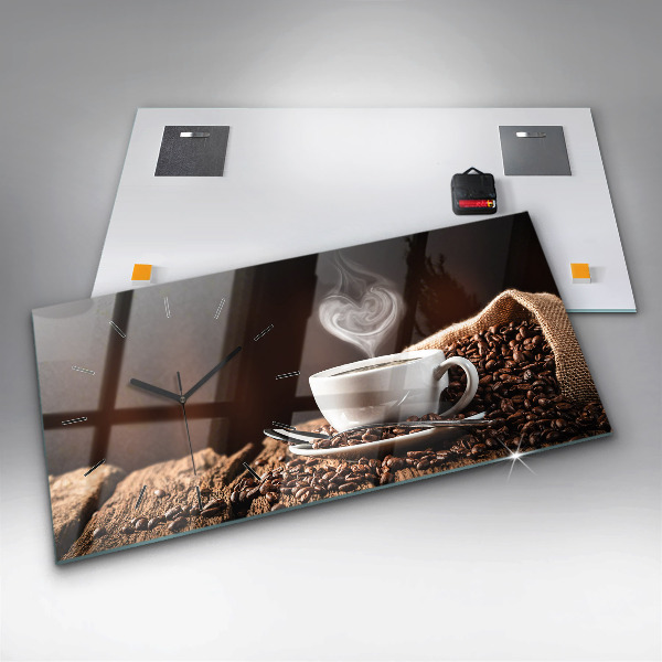 Horloge murale horizontale Une tasse de café