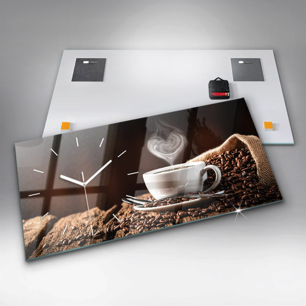 Horloge murale horizontale Une tasse de café