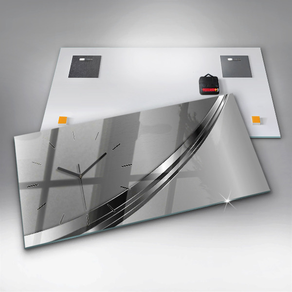 Horloge murale horizontale Lignes argentées