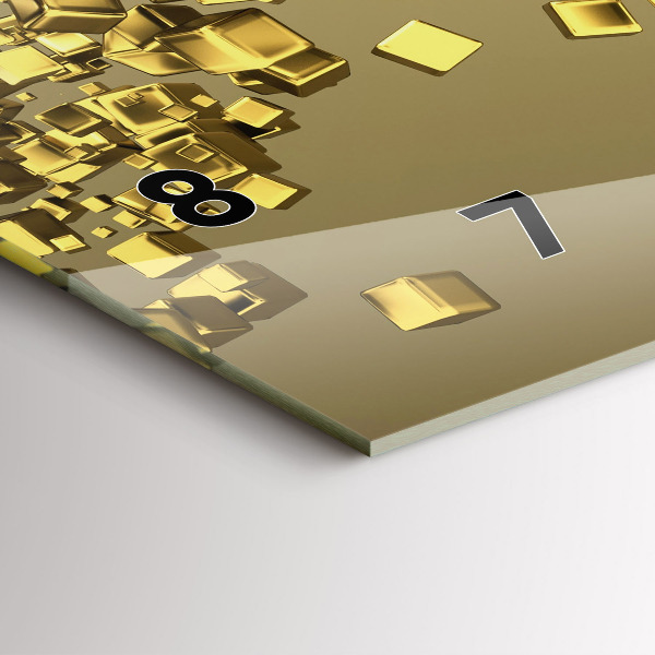 Horloge murale horizontale Carrés dorés