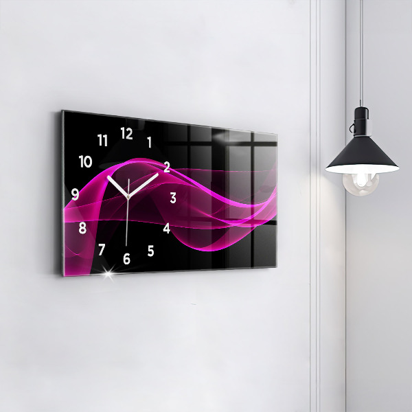 Horloge murale horizontale Abstraction rose