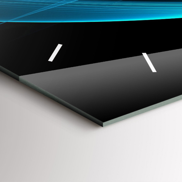 Horloge murale horizontale Abstraction bleue