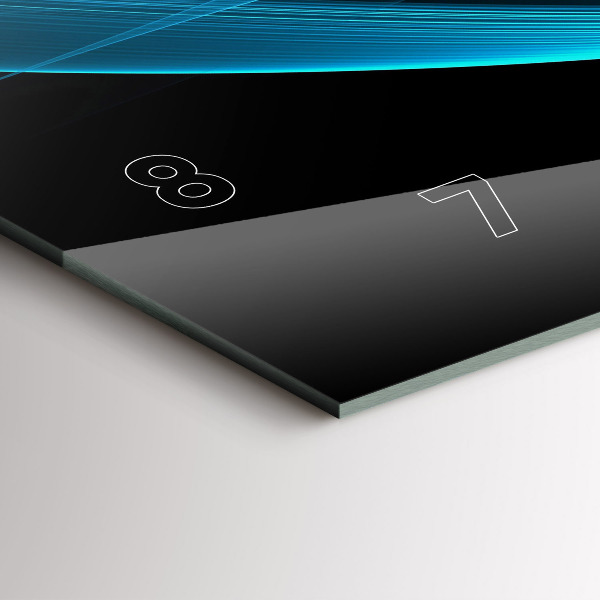 Horloge murale horizontale Abstraction bleue