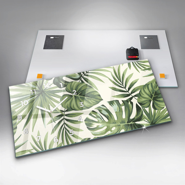 Horloge murale horizontale Motif tropical