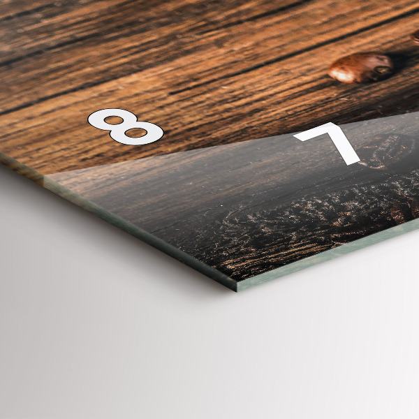 Horloge murale horizontale Tasse et grains de café